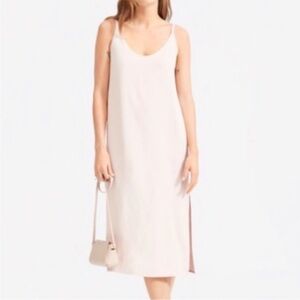 Everlane Japanese GoWeave Slip Midi Dress Rose Pink Size 10 Minimalist Classic